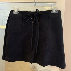 Black suede skirt